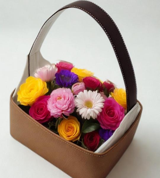 Leather rose bag
